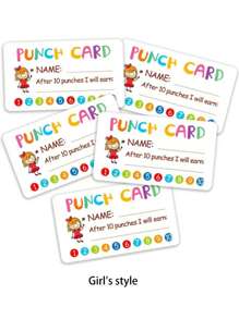 Set de 50 tarjetas de motivación con perforador, tarjetas de recompensa por disciplina y comportamiento, adecuadas para el aula, estudiantes, hogar, con diversos diseños de tarjetas de ánimo lindas