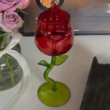 1pc 150ml/5oz White Flower Designed Unique Elegant Rose-Shaped Wine Glass, Perfect For Red Wine, Cocktails And Wines, Valentine's Day Gift - White - View 18