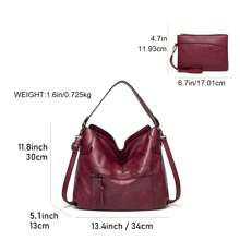 New Fashion Large Capacity Solid Color Simple Shoulder Handbag Casual Every Day Commute Crossbody Bag