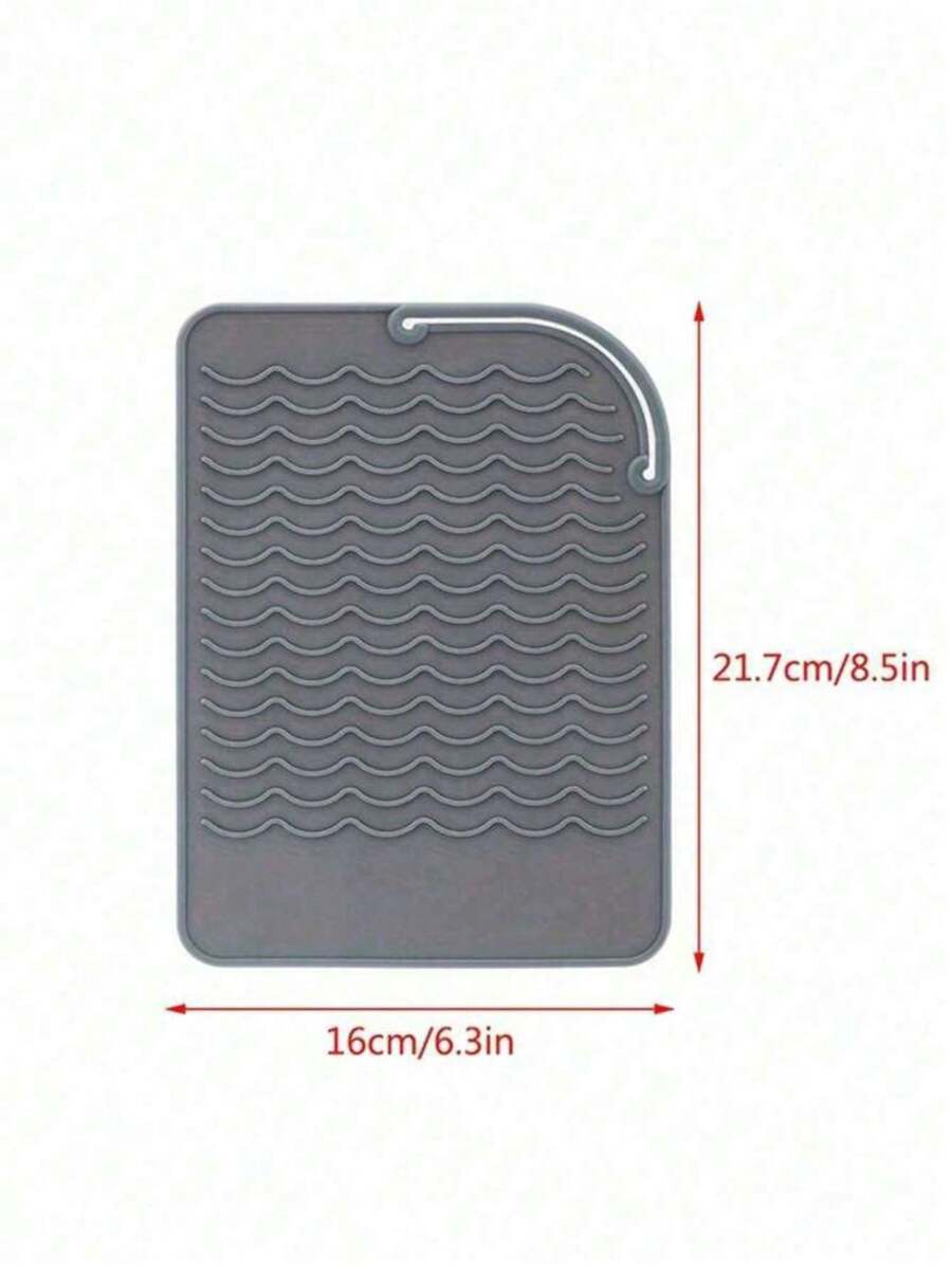 1pc Hot Styling Tool Mat, Heat Resistant Silicone Mat For Hair Straighteners, Flat Irons, And