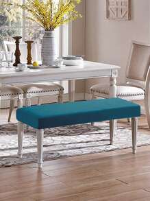 1pc Modern Classic Solid Color High Elastic Silver Fox Velvet Bench Cushion Cover, Soft & Comfortable, Dust-Proof And Dirt-Resistant, Suitable For Dining Bench, Shoe Bench, Bed Bench - Multicolor - View 8