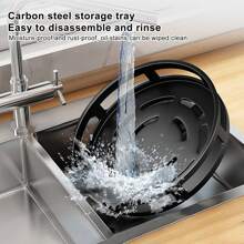 Especiero giratorio, plato giratorio Lazy Susan de varias capas, gira 360 grados, estantes ajustables, doble capa y un diseño giratorio que lo convierten en el especiero perfecto - Negro - Ver 6