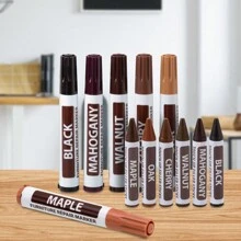 12 件家具和木地板记号笔和蜡笔修理套件 - 6 支毡尖木记号笔，6 支黑色、枫木、橡木、樱桃木、胡桃木和桃花心木家具记号笔修补 - 均碼 - 查看 8