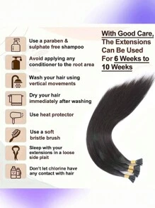 I Tip Hair Extensions Human Hair 100g I-Tip Human Hair Extensions Comfortable Wear Invisible & Natural Cold Fusion Remy Human Hair Itip Hair Extensions - Natural Black - View 7