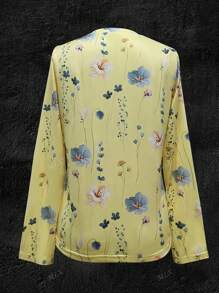 Jersey de punto de cuello redondo de manga larga con estampado, para primavera/otoño