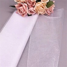 5米*48厘米透明水晶雲絲織物紗網卷，適用於家庭禮品包裝、婚禮儀式走道椅子裝飾、慶祝派對裝飾、嬰兒沐浴襯衫、DIY手工藝品製作等 - 彩色 - 查看 26