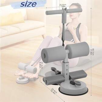 Sit-Up Assist Set met weerstandsbanden - Dubbele zuignap buikspieroefenapparatuur voor kernkrachttraining, niet-elektrische taille- en buikspierverstevigingsfitnessapparatuur met voetensteun voor thuisgymnastiek