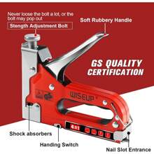 Upholstery Staple Gun For Wood Heavy Duty With Staples,4 In 1 Manual Power Adjustment Brad Nail Stapler Gun For Wood,Craft,Wire,Cable,Fabric,Furniture,DIY (4 In 1 Basic Kit), Tools For Men