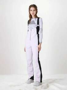 1 buc pantaloni de schi slim-fit pentru femei de iarnă, elastici în patru direcții, pantaloni de snowboard și schi pentru îmbrăcăminte de iarnă pentru femei, pantaloni sport pentru femei, salopetă de schi în iber, echipament de schi, îmbrăcăminte pentru vreme rece, salopetă de schi funcțională, echipament de zăpadă durabil. Pantaloni de trening, salopetă de schi