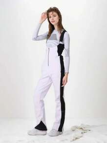 1 buc pantaloni de schi slim-fit pentru femei de iarnă, elastici în patru direcții, pantaloni de snowboard și schi pentru îmbrăcăminte de iarnă pentru femei, pantaloni sport pentru femei, salopetă de schi în iber, echipament de schi, îmbrăcăminte pentru vreme rece, salopetă de schi funcțională, echipament de zăpadă durabil. Pantaloni de trening, salopetă de schi