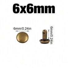100pcs 6x6mm/8x8mm Copper Metal Rivet Studs, Suitable For Leather Crafts, Shoes, Bags, Belts, Garment Repair Accessories