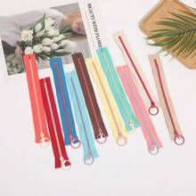 (10pcs) Color Small Zipper Hand Pocket Pen Bag Bag 3# Resin Zipper Closed Tail Self-Locking Color Contrast - Multicolor - View 4