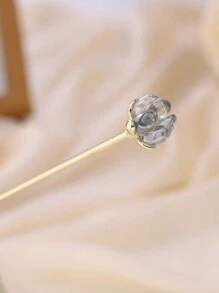 1件卡通撞色花卉、星空、几何渐变、佩斯利、条纹、植物、宫廷风闪亮莲花优雅波西米亚复古锌合金新款中国风古莲花发夹配饰，适用于汉服、旗袍、四季发髻发夹、发髻器、发髻发饰、发型设计发夹、学习用品、花朵、度假装扮、发饰、头部配饰 - 彩色 - 查看 13