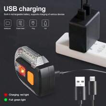 1pc Bicycle USB Rechargeable Wireless Remote Control Turn Signal Taillight, Detachable Mountain Bike Night Riding Warning Taillight - Black - View 5