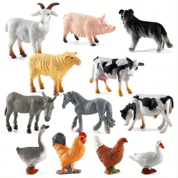Brinquedo:,Kit 10ps pequeno L=kit2ps,XL=kit3ps.  Animais da Fazenda Fazendinha dBorracha,2369,Os estilos são vendidos aleatoriamente