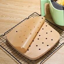 100pcs Disposable Air Fryer Parchment Paper, Round Oil-Proof Paper For Air Fryer, Baking, Cooking And Outdoor Grilling