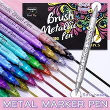 GuangNa 12/24 Colors Dual Tips Metallic Waterproof Permanent Paint Marker Pens For DIY Epoxy Resin Mold Drawing Craft Graffiti Art Supplies
