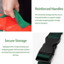 1 pieza Organizador portátil a prueba de desgarros para envolver regalos, bolsa de almacenamiento de papel de regalo navideño con bolsillos interiores, accesorios navideños, para el Día de la Madre, regalos de dama de honor, regalos de graduación, regalos de cumpleaños, regalos de boda