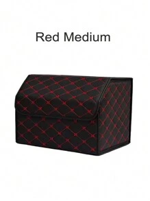 1 件重型 PU 皮革多用途可折叠汽车后备箱储物整理器带盖便携式汽车储物箱储物箱适用于 SUV 小型货车卡车旅行家用耐用轻型汽车 - 尺码 S/M/L