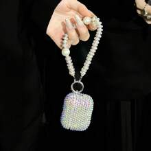 Rhinestone New Luxury Rhinestone Earphone Case With Chain Strap, Compatible With AirPods 1/2, AirPods Pro, AirPods 3, AirPods Pro 2 Bluetooth Wireless Earphones Protective Cover