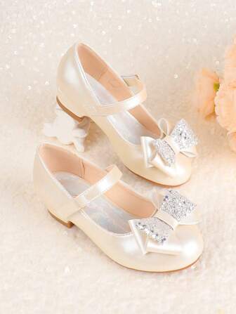 Girls/Kids Mary Jane High Heel Formal Dress, Wedding Party Bridesmaid Ballet Flower Girl Shoes