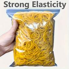 "Strong Elasticity" 300pcs Yellow Multi-Purpose Rubber Bands, Diameter 38mm Bubber Ring, Elastic Bands, Natural Rubber For Office, School & Home Use
