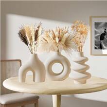 1pc Ceramic Matte Vase For Home Decor, Modern And Minimalist Decorative Vase Set For Pampas Grass, Boho Vase For Farmhouse Living Room Dining Room Tabletop Bookshelf Centerpiece Table Decor Room Decor Flower Vase Glass Vase