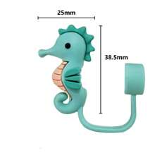 1pc/6pcs Straw Cover Cap For Cup, Silicone Sea Animal Straw Topper For 30&40 Oz Tumbler With Handle, Straw Tips Lids School Supplies New Year's Gifts, Party Favors - Multicolor - View 17