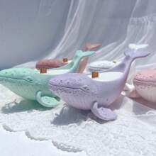 大型蓝鲸形状硅胶模具花瓶花盆大烛台蜡烛制作容器混凝土粘土 Jesmonite 海洋动物