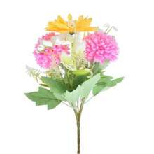 仿真菊花向日葵室内外家居婚纱摄影摆件秋季装饰秋季 - 粉紅色和黃色 - 查看 3