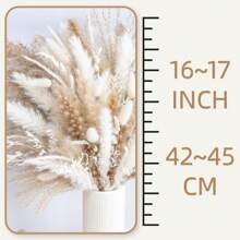 Winter Warmly Decor, 222/181/151/123/107PCS Dried Pampas Grass Bouquet  , Including Pompas Floral, Reed Dried Grass And Bunny Tails Dried Flowers, Luxury For Boho Decor Wedding, Home Decoration