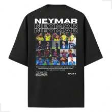 Men's Oversized T-Shirt With NJR Print New Release 100% Premium Cotton Shipping Now - Black - View 1