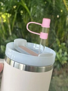 6 pièces/2 pièces Couvre-pailles réutilisables en silicone compatibles avec le couvercle du gobelet , bouchon anti-fuite, anti-éclaboussures et anti-poussière - Multicolore - Voir 9