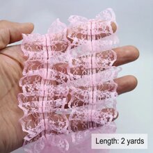 2 Sizes Multicolor Pleated Lace Trims, Suitable For DIY Clothing, Headwear, Skirt, Blouse Hemlines, Accessories