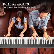Piano digital con 88 teclas de tamaño completo y semi ponderadas, conjunto de teclado electrónico, piano eléctrico portátil con soporte, auriculares, pedal, bolso, Bluetooth, USB MIDI, ideal para principiantes