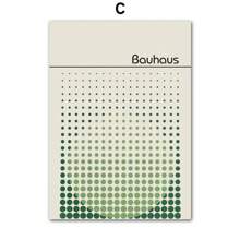 1 pièce Œuvre murale d'art moderne minimaliste aux lignes de couleur verte Bauhaus. Affiche, impression sur canevas, peinture abstraite pour la décoration du salon, sans cadre