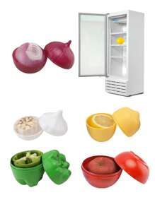 1 PC Reusable Vegetable/Fruit Keeper Box, Food Box Plastic Sealed Creative Organizer, Crisper Vegetable Containers Onion Garlic Green Pepper Fresh Storage Kitchen Tool - Multicolor - View 1