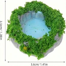6pcs/Set Compact Resin Rock Mountain Decoration Set With Pond And Bridge, Suitable For Miniature Landscape, Zen Garden And Bonsai, DIY Decor