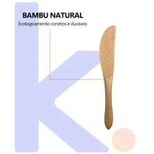Conjunto 6 Mini Facas Bambu Espátulas Geleias Manteiga Patê Servir Mesa Posta Oikos Premium