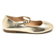 Ballerine Fantaisie à Bride Réglable Avec Boucle – Bout Rond – Style Classique And Confortable - Gold - View 2