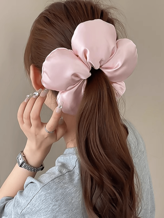 1 件超大三维花朵发圈，奢华缎面处理，大号发箍，发髻配件浴室装饰秋季装饰返校
