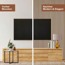 Herrselsam 2x paneles acústicos de madera 120x60cm paneles de pared hechos de chapa de madera y fieltro, paneles de madera de roble, paneles de pared de madera para decoración de paredes interiores de estudio y hogar - cobertura de área grande