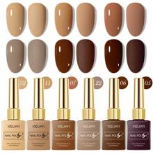 6Colors 15ml Gel Nail Polish Series Starter Pure Soak Off No Wipe Nail Gel Polish Suitable For All Seasons