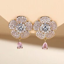 1 Pair Retro Flower Earrings, Elegant Women Everyday Versatile Earrings