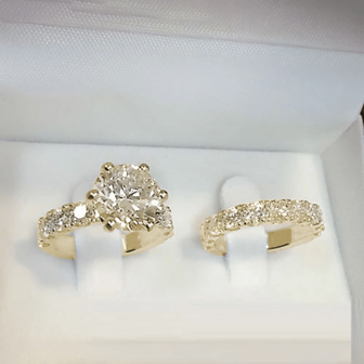 Set de 2 anillos de compromiso elegantes con piedras de circonita cúbica, luminosos, de compromiso, joyería de boda, símbolo romántico y de lujo para mujeres