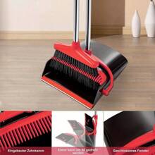 Long Handled Dustpan And Brush Set Cleaning Broom Combination Dust Pan And Brush Combo With Long Handle Upright Sweep Cleaning Kit For Indoor Outdoor Household Floor Cleaning Sweeping - Variant1 - View 3