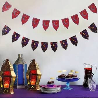 Eid Mubarak Banner For Ramadan Wall And Fireplace Hanging Decorations, Background Decorations For Ramadan, Eid Mubarak, Suitable For Indoor And Outdoor Party Supplies Decoration For Ramadan Themed Parties