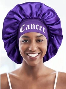 1PC Bonnet Printed 12 Constellations Personalization Hair Caps For Sleeping Satin Wide Brimmed Elastic Cap For Curly And Straight Hair Hair Sleep Cap - Blue - View 11