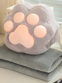 Cat Paw Shaped Pillow With Hand Warmer Insert, Soft Plush For Napping, Students & Girls Dorm - Multicolor - View 22