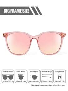SIPHEW Lunettes de soleil polarisées pour femmes avec verres miroirs et protection UV400 - Grandes lunettes et élégantes - Multicolore - Voir 4